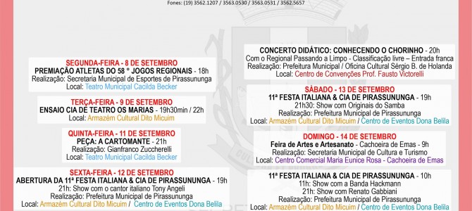 Agenda de Setembro Agenda de Setembro